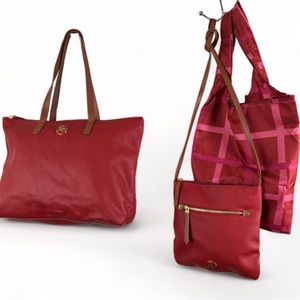 Joy Mangano Red and Pink Bag Set